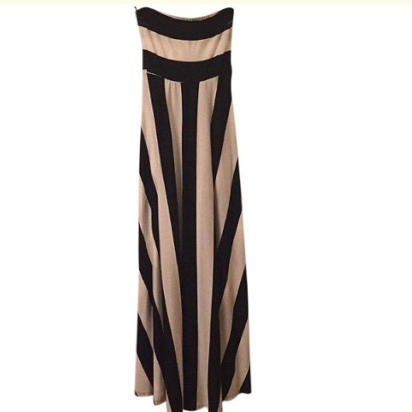 Black white strapless maxi - Picture 4 of 8
