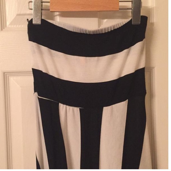 Black white strapless maxi - Picture 6 of 8