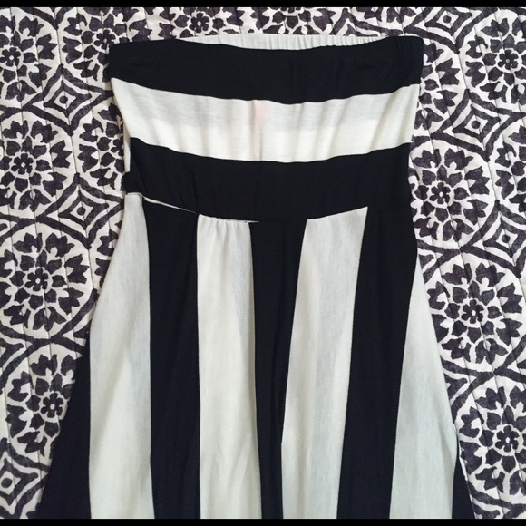 Black white strapless maxi - Picture 2 of 8