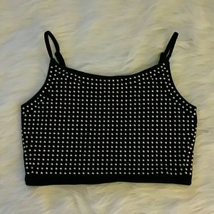 Crop top with gold studs