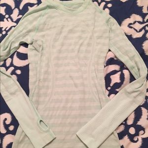 Lululemon swiftly tech longsleeve crew-mint stripe