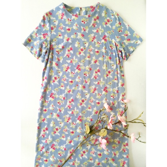 Vintage Floral Midi Shift Dress