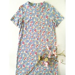 Vintage Floral Midi Shift Dress