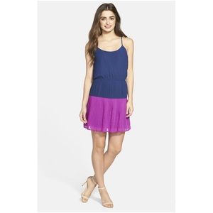 Olive & Oak Colorblock Pleated Dress Sz Small