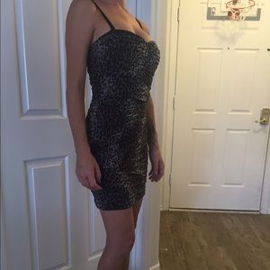 Black leopard print bcbg Max Azaria dress sz 02
