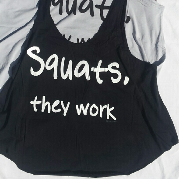 CLEARANCE SQUATS THEY WORK " workout top - Picture 2 of 2