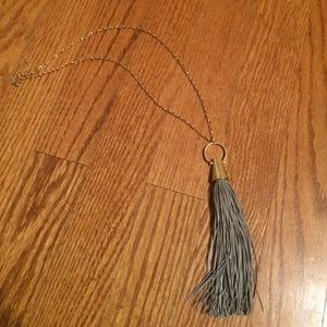 Grey and Gold Tassel necklace
