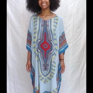 Long Dashiki print dress. 100% Rayon. FIRM