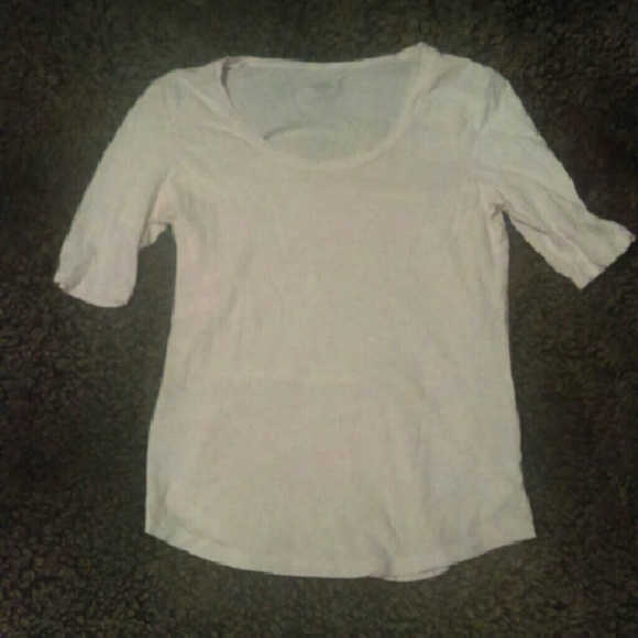 Old navy white tee, pink speckled