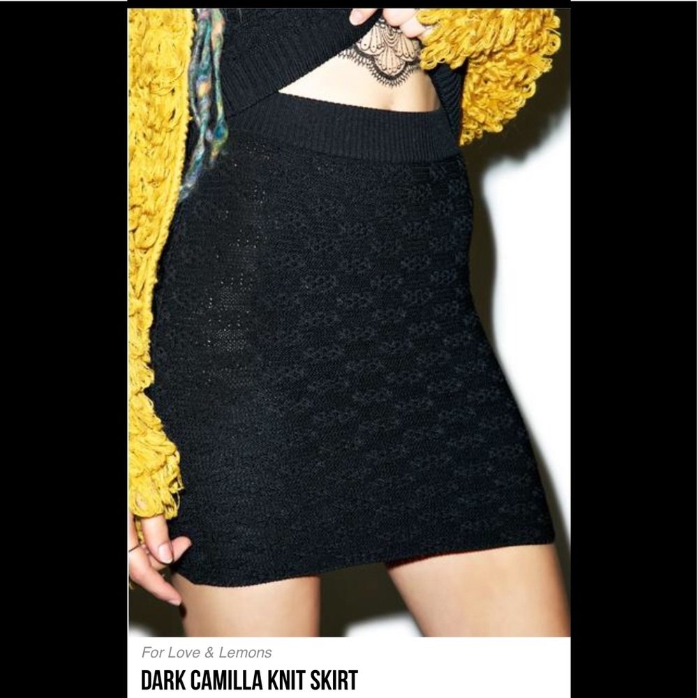 For Love & Lemons Textured knit Camilla mini skirt