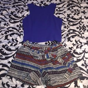 Blue crop top with zipper