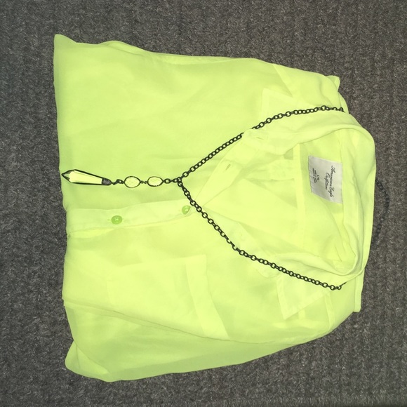 neon button down blouse!
