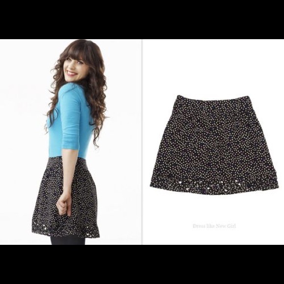 I Heart Ronson Dresses & Skirts - Polka Dot Lattice Hem Mini Skirt