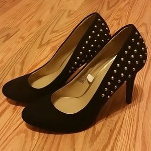 Black Gold Studded Heels