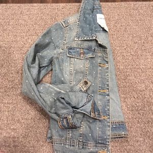 POLKA DOT JEAN JACKET ( with stretch) FITS LIKE S