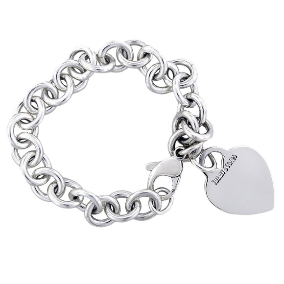 TIFFANY & CO. STERLING SILVER HEART CHARM BRACELET
