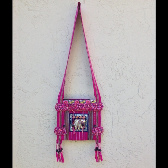 Vintage summer fabric cross body handbag