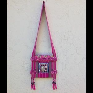 Vintage summer fabric cross body handbag