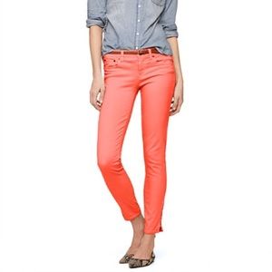 J. Crew coral toothpick jeans