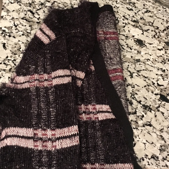 Fuzzy Plaid Cardigan