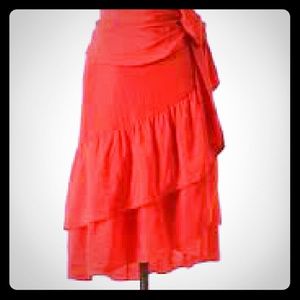 Anthropologie Flounced Wrap Skirt