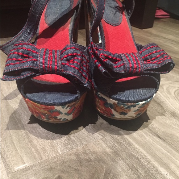 Rampage Floral Bow Heels - Picture 3 of 4