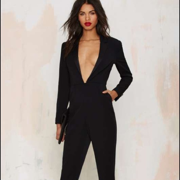 Nasty Gal Like a Boss Tuxedo Jumpsuit