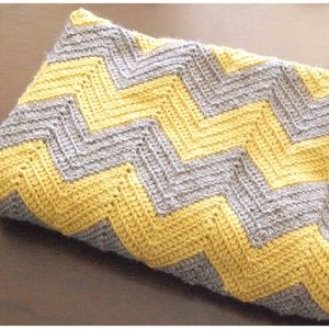 Crocheted chevron blanket