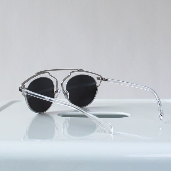 RGL Collection Accessories - Silver Mirrored Cateye Statement Sunglasses RGL Collection Accessories - Silver Mirrored Cateye Statement Sunglasses