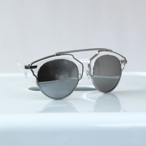 RGL Collection Accessories - Silver Mirrored Cateye Statement Sunglasses RGL Collection Accessories - Silver Mirrored Cateye Statement Sunglasses