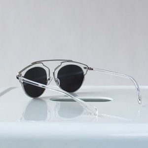 RGL Collection Accessories - Silver Mirrored Cateye Statement Sunglasses RGL Collection Accessories - Silver Mirrored Cateye Statement Sunglasses