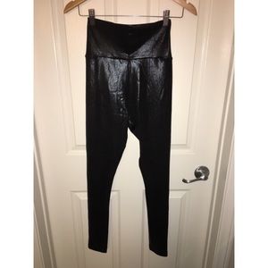 Lamé leggings w/ print