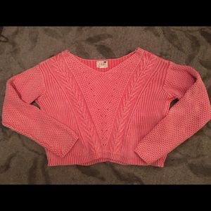 Coral cropped sweater