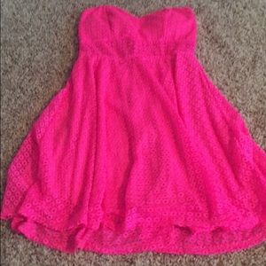 Hot pink lace summer dress