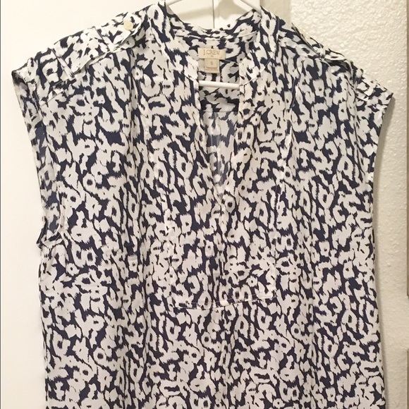 J crew blue leopard dress