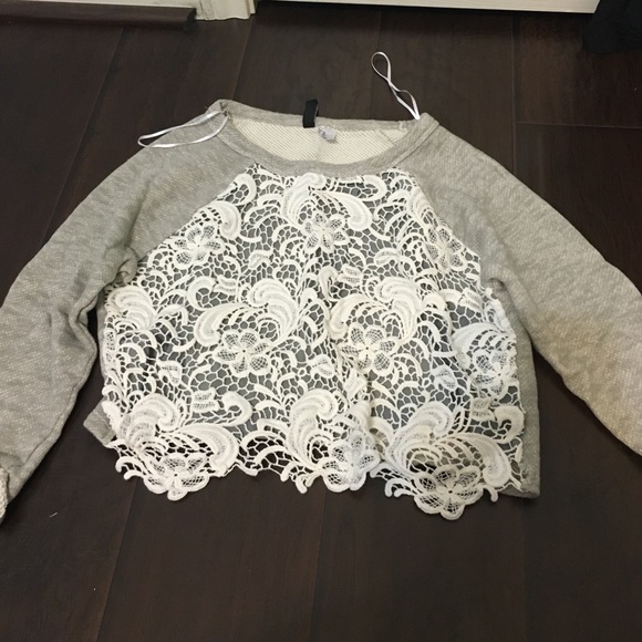 H&M cropped laced sweater