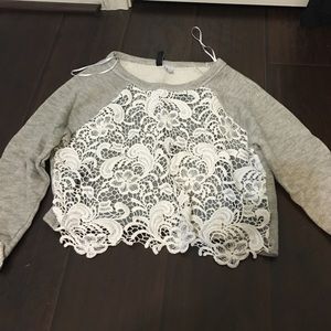 H&M cropped laced sweater