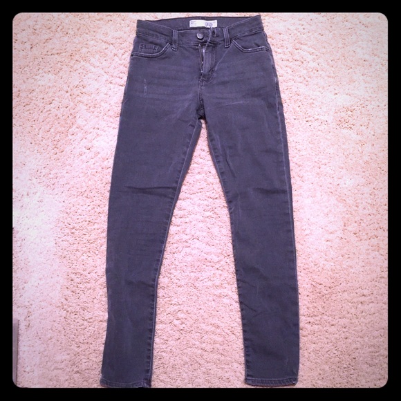 Topshop grey petite Leigh moto jeans