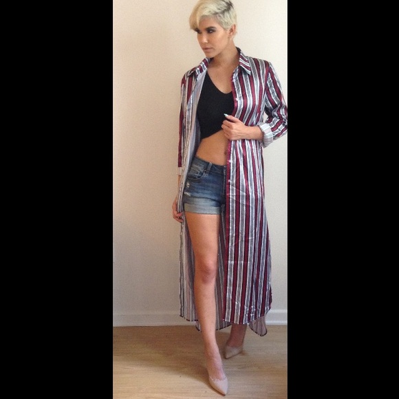 Beautiful Stripe Silk Duster - Picture 2 of 4