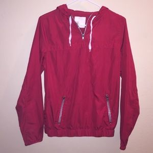 Zine Red Pullover Windbreaker