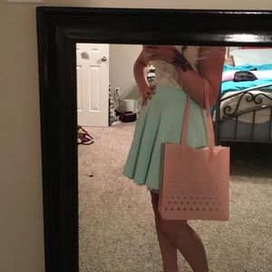 XS Charlotte Russe mint green skater skirt