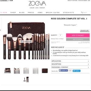 Zoeva Brush Rose Gold brush set