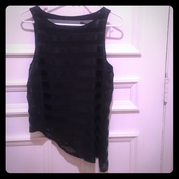 Asymmetrical Sheer/Solid Striped Top ✨🎁✨✨
