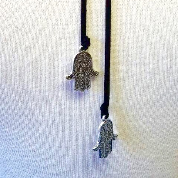 Hamsa Vegan Suede Lariat - Picture 3 of 3