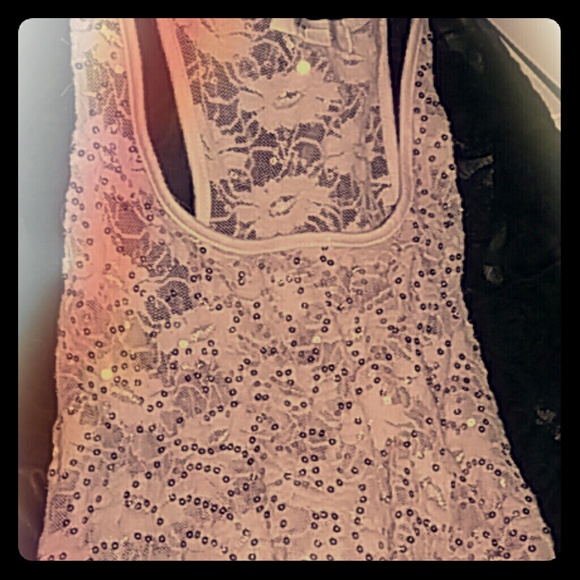 Gold lace sequined top