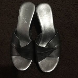 Silver Wedge heels