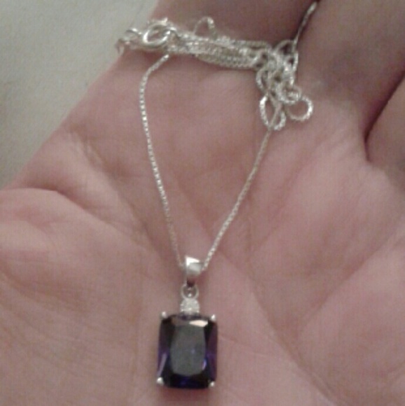 💜SALE💜 New Amethyst AAA Cz Solid 925S 18"Nk