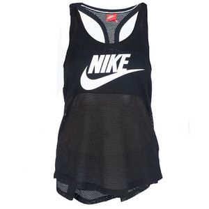 Nike Mesh black racer back branded Tank sz M