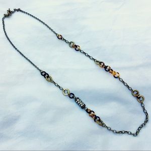 J.Crew Tortoise and Cylinder Fireball Necklace