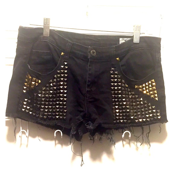 Blank NYC Studded Black Denim cutoff shorts sz 28